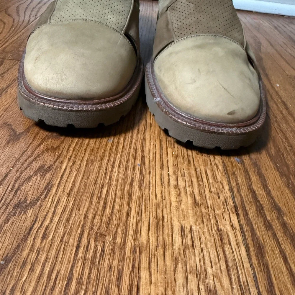 Avventura Mens 13‎ Fisherman Loafers Tan Nubuck Leather Sandals Made in Spain